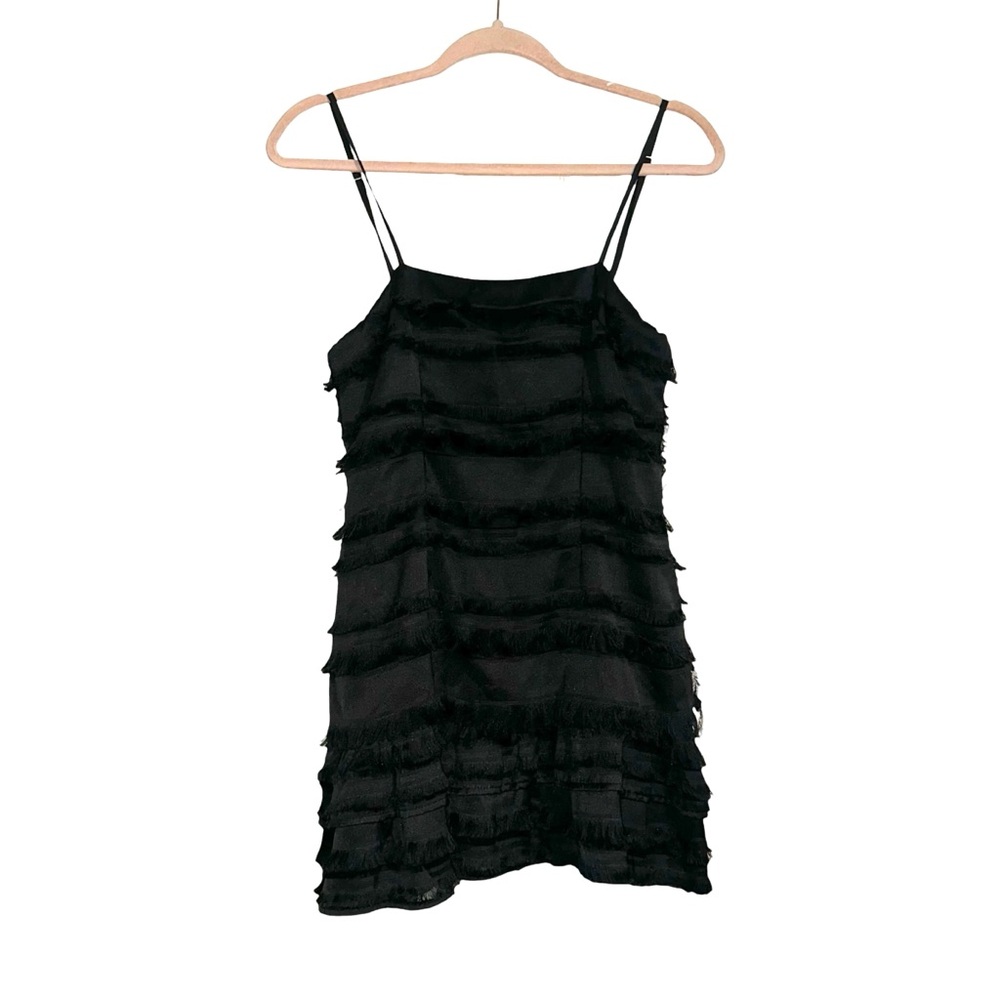 Princess Polly Molina Fringe Black Mini Dress US 2 - Picture 4 of 10